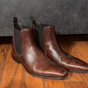 Minelli Dark Brown Leather Ankle Boots